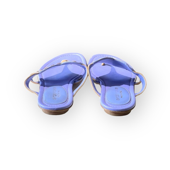 Sergio Rossi ❤︎︎ Heart Shaped Thong Leather Sandals ❤︎︎ Cornflower Blue ❤︎︎ 36 - Picture 5 of 16